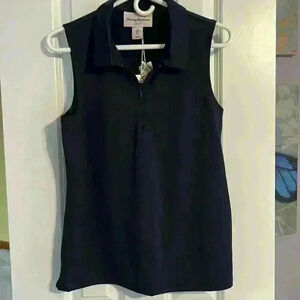 NWT Tommy  Bahama golf tank sleeveless top Blue  size Large front zipper